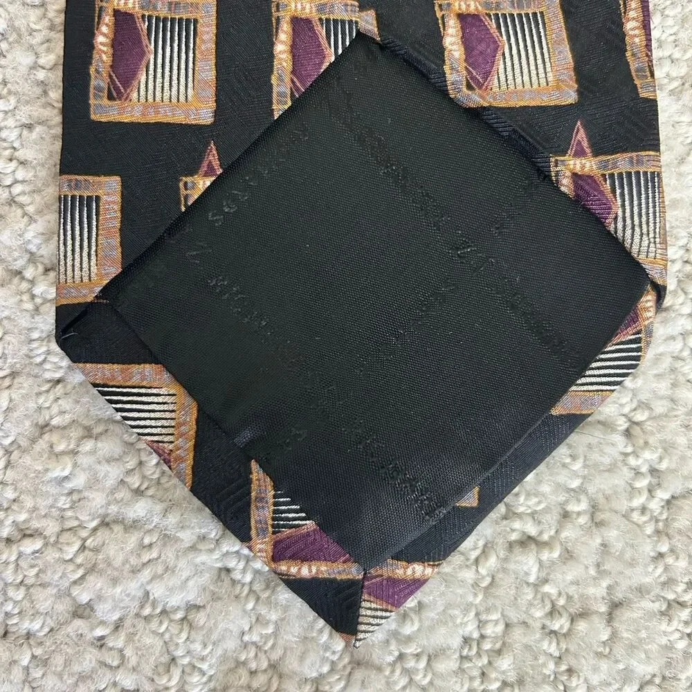 Jz Richards Mens All Silk Formal Necktie 58” Long Dark Gray Neck Tie Made In USA